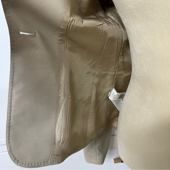 Mango Beige Tan Fitted Fully Lined Single Button Suit Blazer Size 6 - Picture 14 of 15